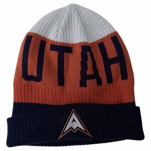 Utah Hockey Club Knit Beanie Orange Navy